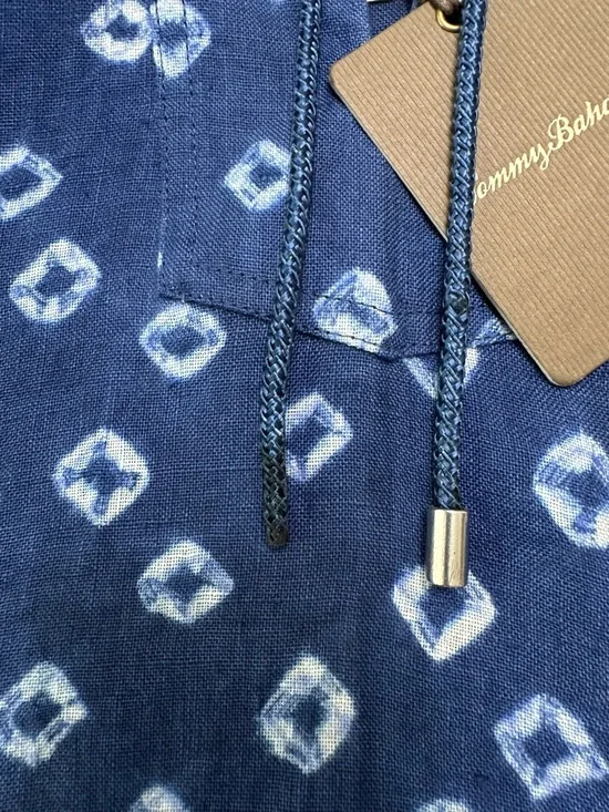 Tommy Bahama NWT Navy Blue Printed Linen Hooded Tunic $138 Retail - Picture 13 of 15